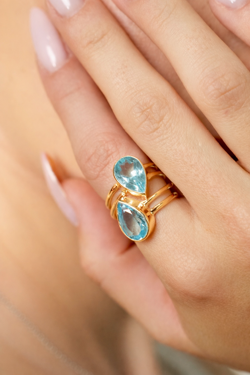 SPIRIT DROP' | BLUE TOPAZ - GOLD