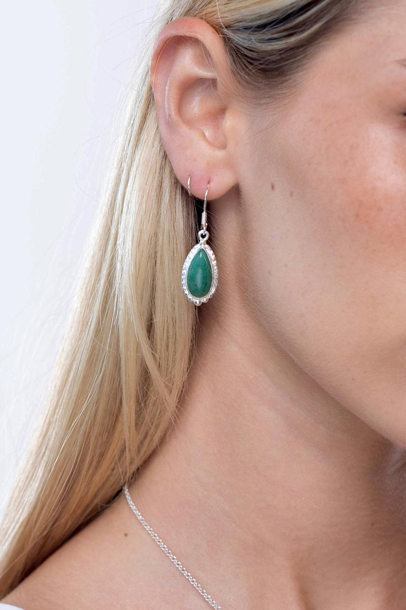 MAR' EARRINGS | AVENTURINE - SILVER