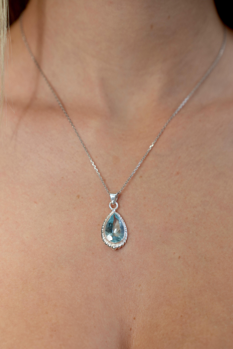 MAR' NECKLACE | BLUE TOPAZ - SILVER