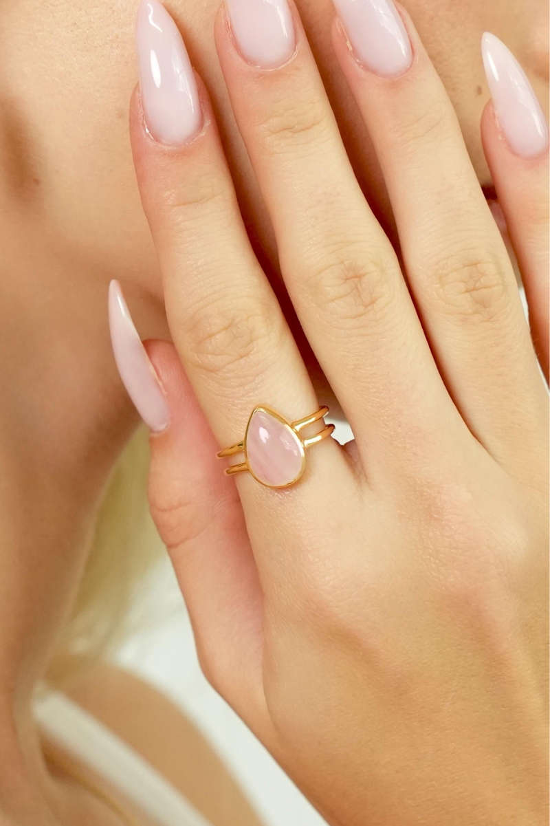 SPIRIT DROP' | ROSE QUARTZ - GOLD