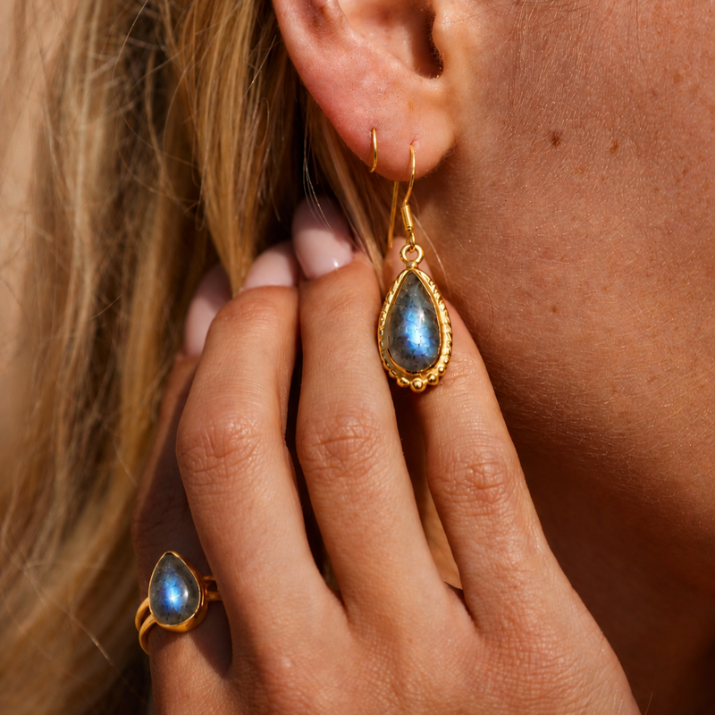 MAR' EARRINGS | LABRADORITE - GOLD