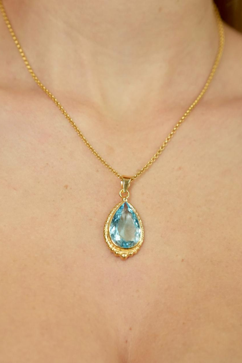 AQUA' | BLUE TOPAZ - GOLD